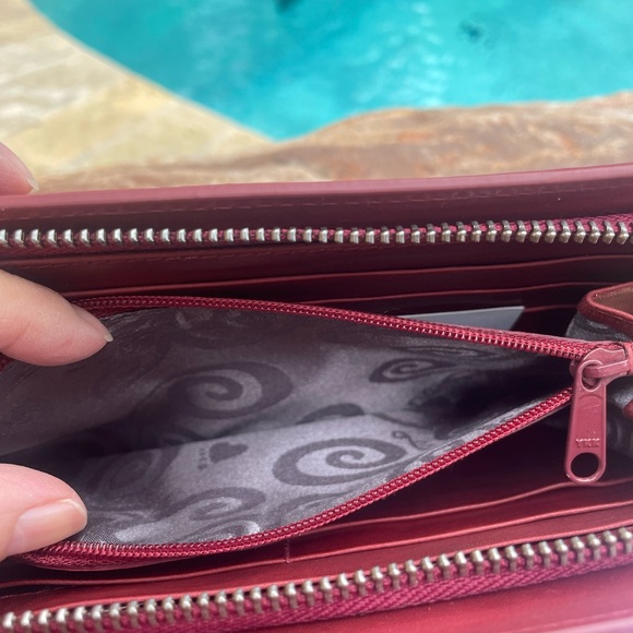 NEW! Brighton Ferrara Montecito Large Zip Woven Leather Wallet w/Strap - Picture 7 of 8